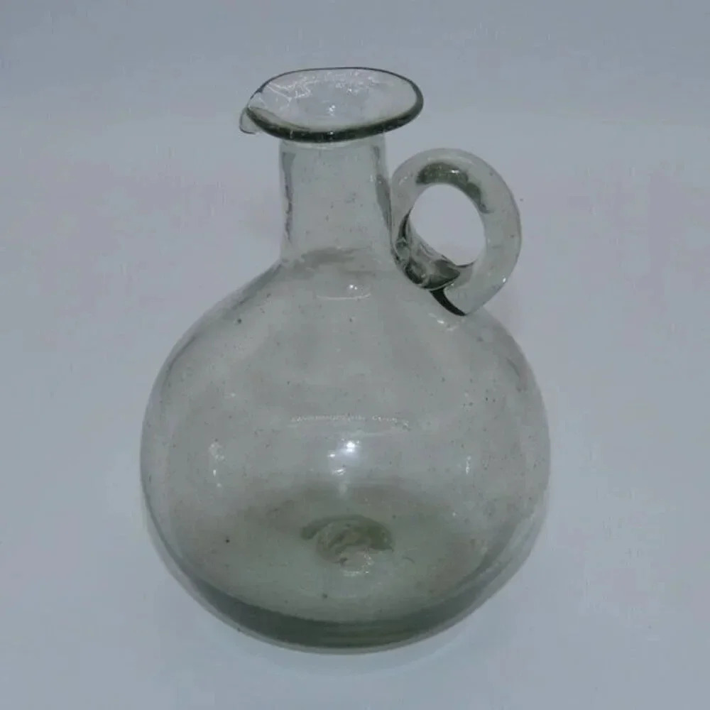 Vintage 60's Recycled Glass Flask Pitcher Glass Vase
